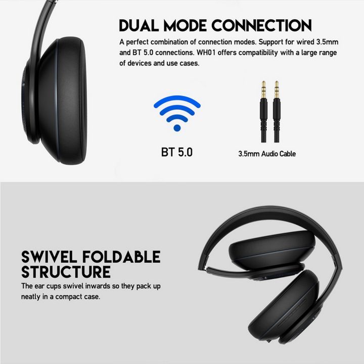 wireless-headset-fantech-wh01-black-หูฟังไร้สาย-หูฟังไวเลส-หูฟังบลูทูธ-มีระบบ-low-latency-ป้องกันเสียงดีเลย์