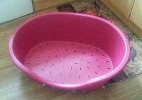 Perla itaty size 6 ก72x102x32cm ที่นอนสุนัข พลาสติก ของแท้ -ฟรีเบาะ * มีรูระบายอากาศข้างล่าง  สีแดง (สุนัข1-30กก) .