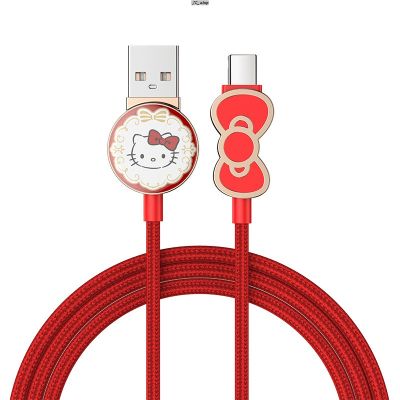 JC_ready stock_สายเคเบิลข้อมูล Huawei ของแท้ Hello Kitty อินเทอร์เฟซ Type-c สายชาร์จโทรศัพท์มือถือของ Apple สายเคเบิลข้อ