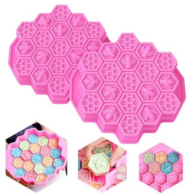 GL-แม่พิมพ์ ซิลิโคน รังผึ้ง 19 ช่อง ขนาดกลาง (คละสี) Honeycomb silicone mold