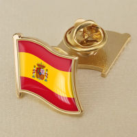 Spain Spanish Flag Crystal Drop Rubber Badge Brooch Flag Brooch of All Countries in the World All-metal Brooch Copper Brooch Collection