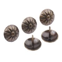 ♕ 20Pc 17x15mm Antique Bronze Upholstery Nails Iron Sun Flower Tack Jewelry Gift Box Sofa Furniture Stud Decor Pushpin Doornail