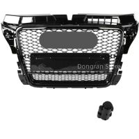 ✒ Car Front Sport Hex Mesh Honeycomb Hood Grill Black For Audi A3/S3 8P 2009-2012 Black For RS3 Quattro Style Car Accessories NEW