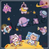 【hot sale】 ♟✙ B15 ✿ Animals Purple Planet - Happy Life In Outer Space Self-adhesive Sticker Patch ✿ 1Pc Sweet Cute Rabbit Bear Astronaut DIY Sew on Iron on Embroidery Clothes Bag Accessories Badges Patches