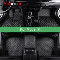 YOGOOGE โมเดลรถเสื่อปูพื้นสำหรับ Tesla อุปกรณ์เสริมพรมรถยนต์