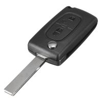 ¤◈ Foldable Remote Control Blade Car Replacement Key Fob Case Accessories 2 Button Flip Cover for Peugeot 207 307 308 407