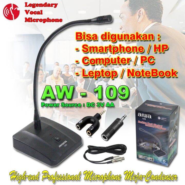 Microphone Podium Aiwa 109 Microphone Podium Kabel Microphone Condenser