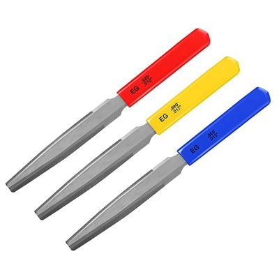 3 Pieces Tapered Guitar Nut File Nut Slotted File Set Part Kit Double Edge Wire File Electric Guitar Wire Tool for Bass,7.6 Inches