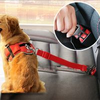 Pet Dog Cat Car Safety Seat Belt Adjustable Nylon Lead Leash Harness for Pet Puppy Kitten Vehicle Security Leash Belt 45-72cm Collars