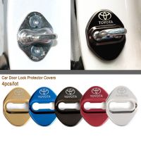 Style Toyota Camry RAV4 Corolla Highlander Yaris Stainless Steel Car Door Lock Covers Car Sticker hui