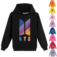 BTS เสื้อฮู้ดเด็กพร้อมกระเป๋าเด็กหญิงเด็กชาย100-170ซม. เสื้อผ้าเด็กผู้หญิงมีฮู้ด65% ผ้าฝ้าย + ผ้าใยโพลีเอสเตอร์35% แขนยาว0000ชุดกีฬาฤดูใบไม้ร่วง