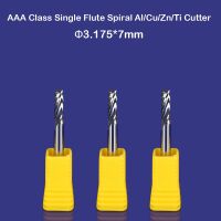 3ชิ้น Quanlity Ced 1/8นิ้วเซล7มม. ใบมีดเดี่ยว Cu Cutting ขลุ่ย Cnc เดี่ยว3.175*7มม. เราเตอร์บิต