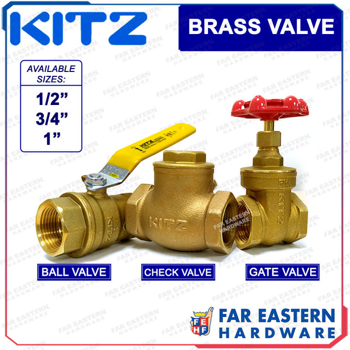 KITZ Brass Ball Gate Swing Check Valve 1/2" 3/4" 1" Lazada PH