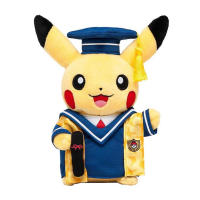 28CM TAKARA TOMY Pokemon Graduated Phd Pikachu Plush Toys Kawaii Stuffed Toys Pokémon Pikachu Janpanse Anime Dolls Kids Gifts