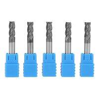 5Pcs Tungsten Carbide 4 Flute Straight Shank Square Shank End Mills Cnc Milling Tools 6mm Diameter x 50mm Length