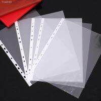 ▣✑▬ 100pcs 11holes Transparent Plastic Punched File Folders for A4 Documents Sleeves Leaf Documents Bag Protector Office Supplies