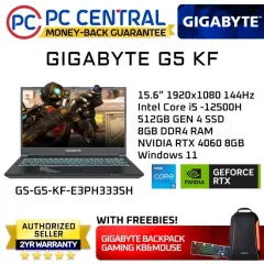 GIGABYTE - 15.6 144 Hz - Intel Core i5 12th Gen 12500H (2.50GHz) - NVIDIA  GeForce RTX 4060 Laptop GPU - 8 GB DDR4 - 512 GB Gen4 SSD - Windows 11 Home
