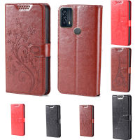 Vpcmis Tree Tower Embossment Design Wallet Case สำหรับ TCL 20B Leather Card Slot Flip Phone Casing