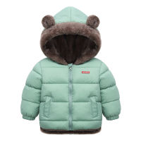 Kids Cotton Clothing Thickened Down Girls Jacket Baby Winter Warm Coat Kids Zipper Hooded Costume Boys Outwear JYF