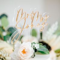 【CW】 Custom Acrylic Cake Topper Wedding Bride and Groom Gifts Personalized Engagement Couple Gold Name Cake Toppers Modern Decoration