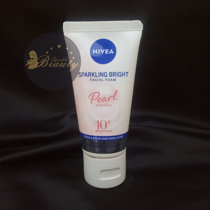 Nivea Sparkling White Whitening Facial Foam 50ml Bpom Original Sabun Pencuci Muka Sabun