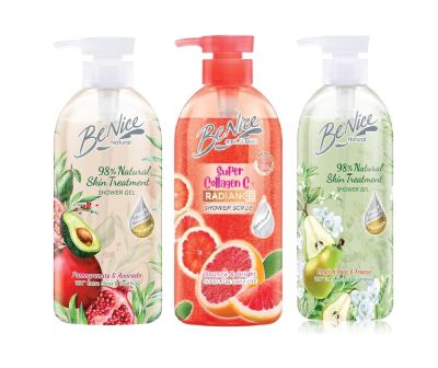 Benice 98% Natural Skin Treatment Shower Gel บีไนซ์ เนเชอรัล สกิน ทรีทเม้นท์ ผลิตภัณฑ์เจลอาบน้ำ 450 มล.