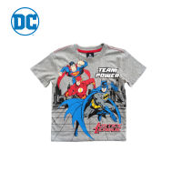 Magic Two Justice League T-Shirt Gray Colour เสื้อคอกลมพิมพ์ลายจัสติสลีกสำหรับเด็ก สีเทา