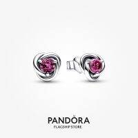 Official Store Pandora Pink Eternity Circle Stud Earrings