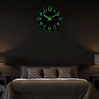 Luminous Wall Cloc,12 Inch Silent Non-Ticking Battery Operated Clock, Lighted Wall Clock Decoration for Bedroom