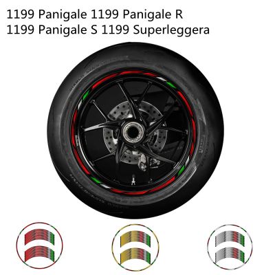 17 Motorcycle PVC Reflective Wheel Tire Rim Sticker Decal For Ducati Superleggera 1199 Panigale 1199 Panigale R 1199 Panigale S