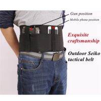 【cw】 Elastic 95cm Multifunctional Invisible Tactical Waist BeltGun HolsterSports Girdle With MobliePouch ！