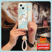 Wrist strap youth Phone Case For iphone13 Mini trend Back Cover cartoon support lovely Soft shell Flower bracelet