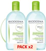 Bioderma Sebium H2O สำหรับผิวมัน ผิวผสม (สีเขียว 2 ขวด x 500ml.)