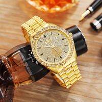 「Dark blue watch」 Luxury MenMesh Belt BandWatches WristClock For Women Montre Femme Wristwatch GoldenCouplethin