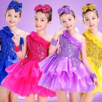 Clothes for salsa dress sequin modern kids jazz dance costumes for girls dance costumes child stage costume contemporary dance