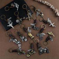 ♤ Bombing Plane Motorcycle Transportation Models Pendant Suspension Car Key Ring Leather Keychain Mens Fashion Keys Accessories