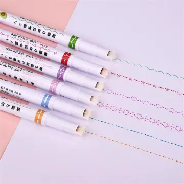 6pcs Dual Tips Curve Line Marker Colored Pens Scrapbooks Writing Note Taking  Calendar Marker Pens Craft