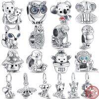 925 Silver Amulet Koala Elephant Dog Wolf Charms Pendant Beads Fit Original Pandora Bracelet Necklace DIY Jewelry For Women Gift