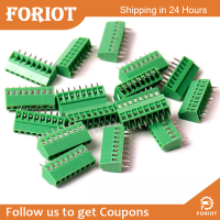 Foriot  ขั้วต่อเทอร์มินัลบล็อกที่ยึดสกรู PCB 0.1nm ขนาด2.54มม. 10ชิ้น2P 3P 6P7/8P เทอร์มินัล150V 6A สำหรับสาย24-12AWG