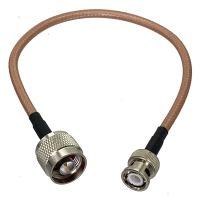 【CW】♞✲﹍  1 pces rg142 n macho plug para bnc rf conector coaxial trança jumper cabo novo 6 polegada   5m