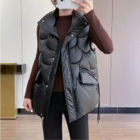 Cotton Down Waterproof Vest Women Winter New European Waistcoat Vest tand Collar Padded Down Jacket Female