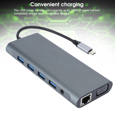 Portable 12 In 1 USB 3.0 for HDMI VGA PD USB Hub for OS X Laptop Docking Station Adapter