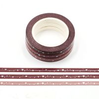 NEW Cute 5mm stars brown Slim Foil Washi Tapes Set DIY Scrapbooking Planner Adhesive Masking Tapes Kawaii Stationery Wholesale