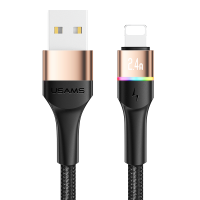 USAMS Colorful LED Indicator Cable 100W 6A Fast Charging USB A C To Lightning Type C Cable For iPhone Huawei Xiaomi PD QC Cables