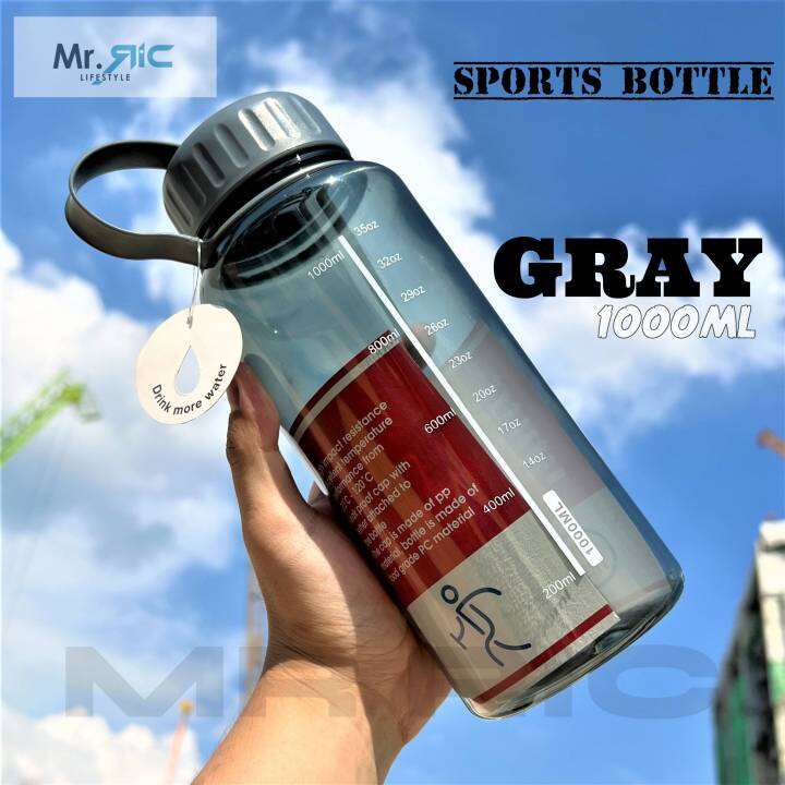 Portable Water Bottle 1000ml with Handle Container BPA Free Transparent ...