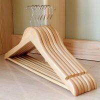 5Piece Solid Wood Hangers for Clothes Drying Rack Clothing Non-Slip Wooden Hangers Suit Shirt Trousers Sweaters Dress Organizer