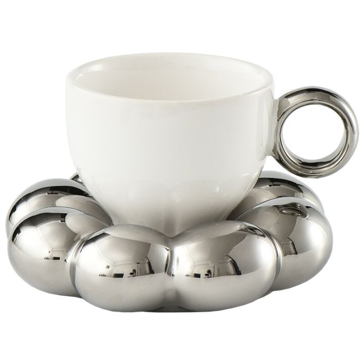 แก้วมักส่วนตัวแก้วแก้วกาแฟเซรามิกเงินสำหรับดื่มชาในช่วงบ่ายสไตล์นอร์ดิกของขวัญสำหรับครู-nmckdl
