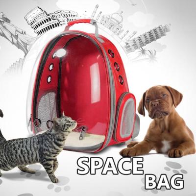 Hyper Space Pet BagPack กระเป๋าใส่สัตว์เลี้ยง กระเป๋าสุนัข กระเป๋าแมว เป้ใส เป้แคปซูลใส แคปซูลอวกาศ กระเป๋าสะพายหลังใส่สุนัข/แมว​ Red (1 กล่อง)