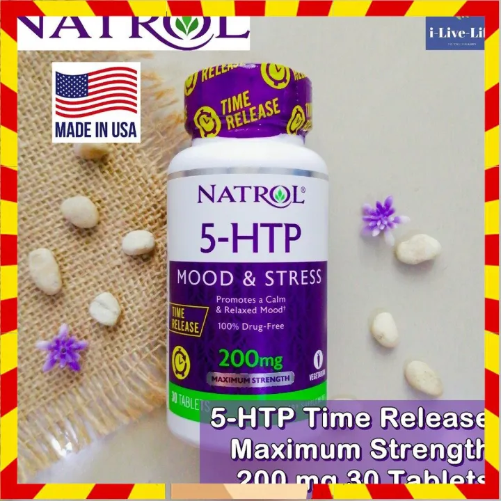 5HTP Time Release Maximum Strength 200 mg 30 Tablets Natrol เครียด 5Hydroxytryptophan 5HTP