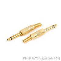 5Pcs Gold Plated 6.35mm Male 1/4 Mono Jack Plug Audio Connector Soldering L15 6.5mm Metal Microphone jack plug-in Audio for KTV